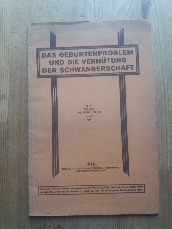 FAUD Max Winkler u aDas Geburtenproblem und die Verhütung der Schwangerschaft 1925